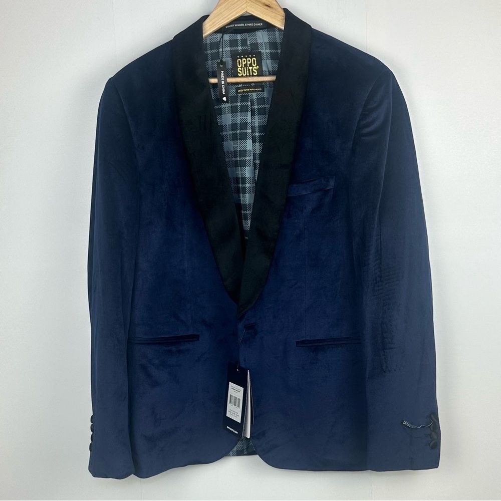 OppoSuits‎ Deluxe Men's Dinner Jacket Blazer Deep Blue Christmas Collection